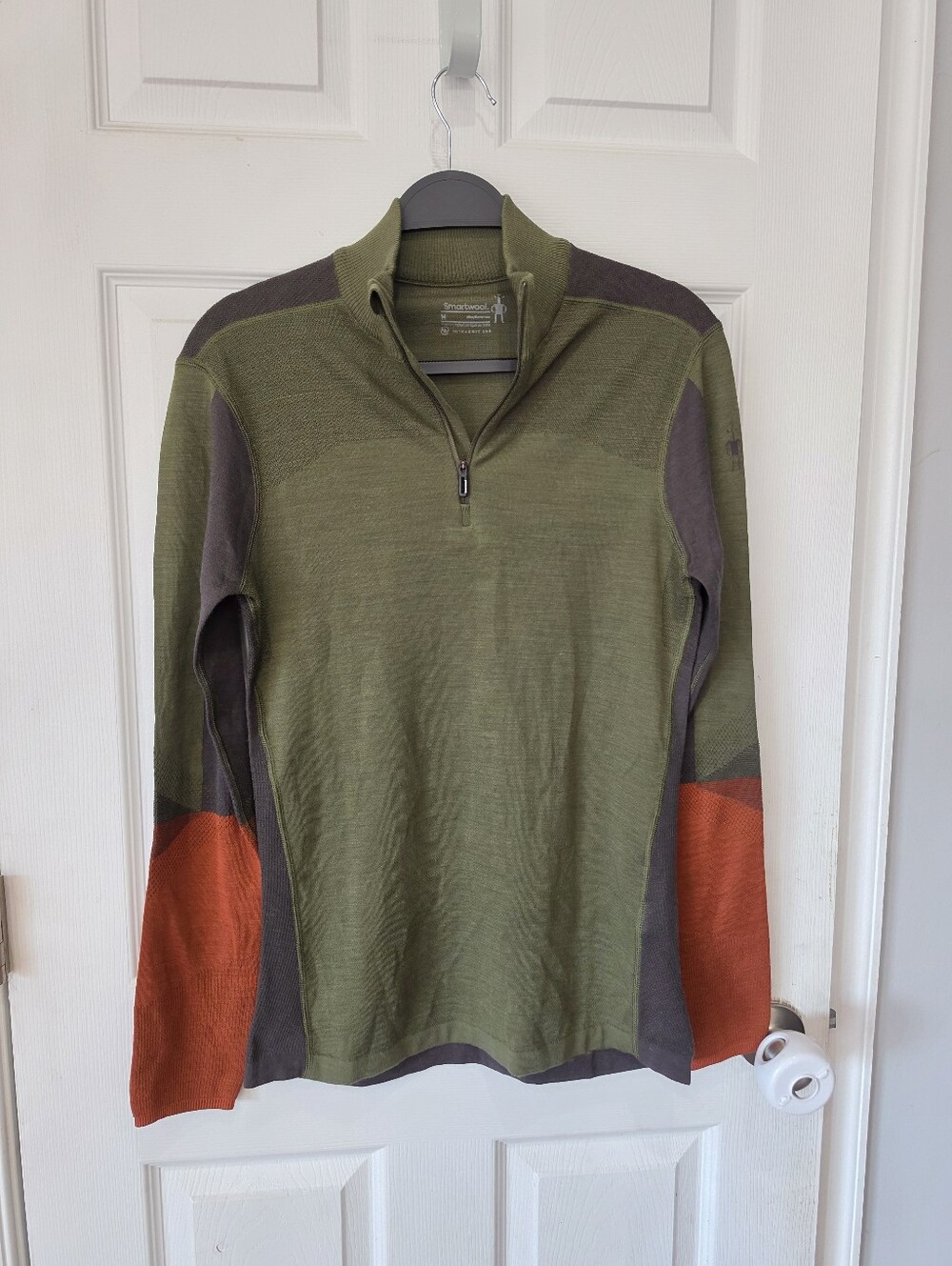 Smartwool Men's Intraknit Thermal Merino 1/4 Zip Base Layer Winter Moss Size M